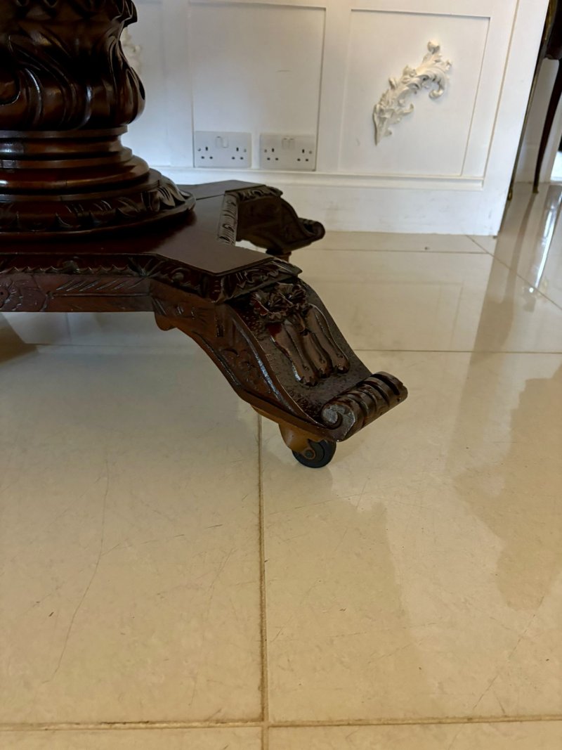 Superb Quality Large Antique Victorian Carved Oak Centre/Dining Table - Image 16